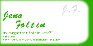 jeno foltin business card